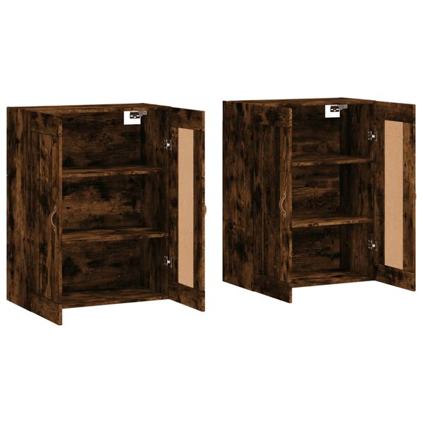 vidaXL Wandschr&auml;nke 2 Stk. R&auml;uchereiche Holzwerkstoff