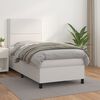 vidaXL Boxspringbett mit Matratze Wei&szlig; 100x200 cm Kunstleder