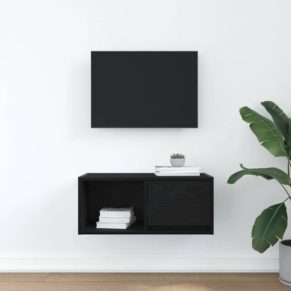 vidaXL TV-Schrank Schwarz Eichen-Optik 60x31x25,5 cm Holzwerkstoff