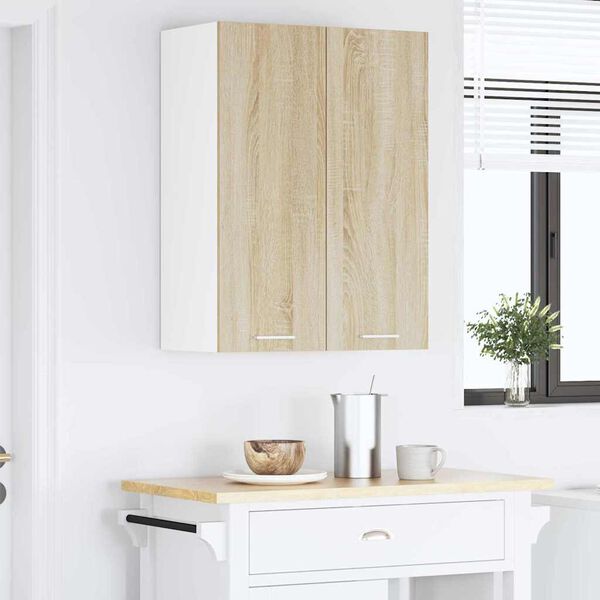 vidaXL H&auml;ngeschrank mit T&uuml;r Sonoma-Eiche 60 x 31 x 80 cm Holzwerkstoff