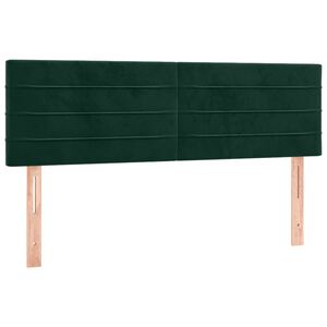 vidaXL Kopfteile 2 Stk. Dunkelgr&uuml;n 72x5x78/88 cm Samt