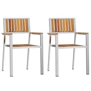 vidaXL Gartenstuhl 2 pcs Braun 56 x 54,5 x 87 cm Massivholz Akazie