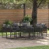 vidaXL Garten Essgruppe 9 pcs Schwarz Stahl