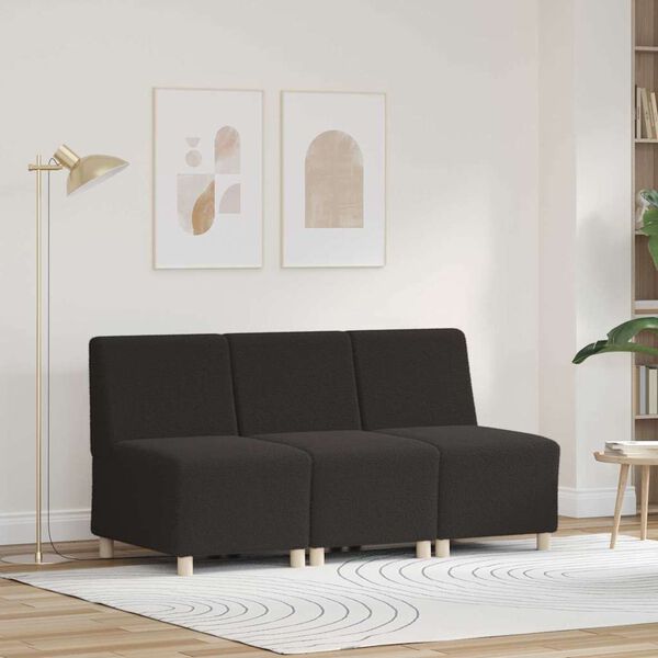 vidaXL Modulares Armfreies Sofa 3 pcs Dunkelgrau 55 x 74 x 82 cm