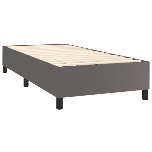 vidaXL Boxspringbettgestell Grau 90x190 cm Kunstleder