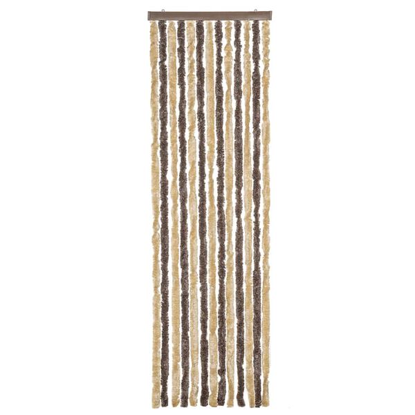 vidaXL Fliegenvorhang Dunkelbraun und Beige 56x200 cm Chenille