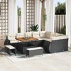 vidaXL Garten-Sofa-Set mit Kissen 12 pcs Schwarz und Creme