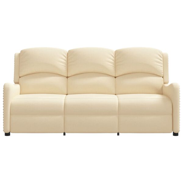 vidaXL 3-Sitzer Massagesessel Creme Stoff