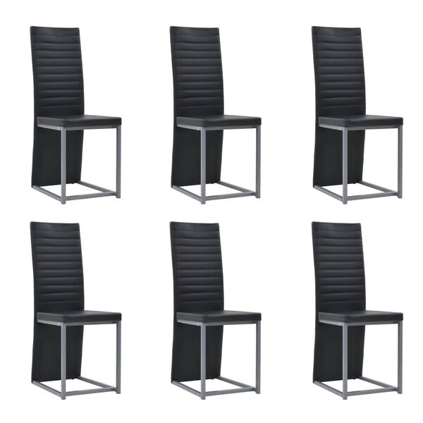 vidaXL Essgruppe 7-tlg. Stahl und Hartglas Schwarz