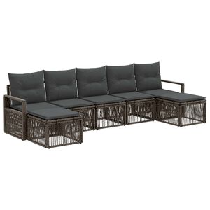 vidaXL Gartensofa-set 7 stk. Grau Poly-Rattan