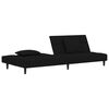 vidaXL Schlafsofa 2-Sitzer mit 2 Kissen Schwarz Samt