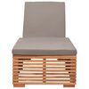 vidaXL Sonnenliege mit Dunkelgrauem Kissen Teak Massivholz