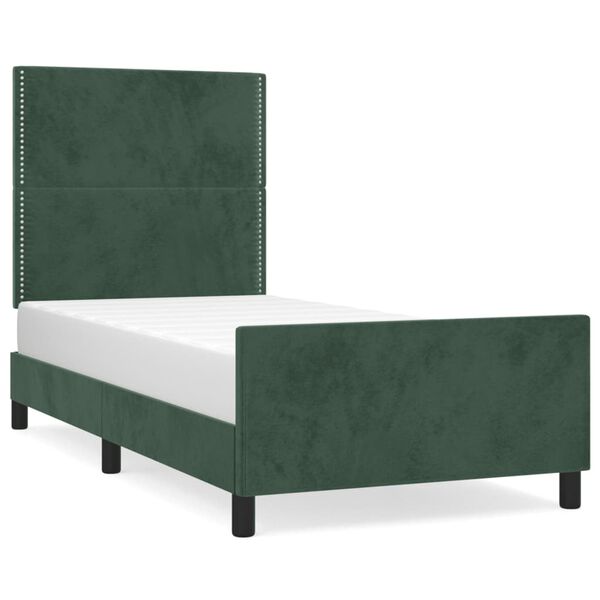 vidaXL Bettgestell ohne Matratze Dunkelgr&uuml;n 80x200 cm Samt