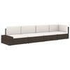 vidaXL Modulares 2-Sitzer-Sofa Poly Rattan Braun
