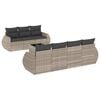 vidaXL 8-tlg. Garten-Sofagarnitur mit Kissen Hellgrau Poly Rattan