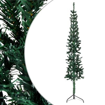 vidaXL Künstlicher Halb-Weihnachtsbaum mit Ständer Schlank Grün 120 cm