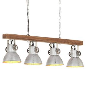 vidaXL Deckenlampe Industriestil Silbern E27 Mangoholz