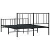 vidaXL Bettgestell mit Kopf- und Fu&szlig;teil Metall Schwarz 150x200 cm