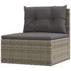 vidaXL 8-tlg. Garten-Lounge-Set mit Kissen Grau Poly Rattan