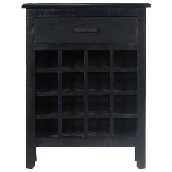 vidaXL Weinregal Schwarz 56 x 35 x 75 cm Mangoholz Massiv