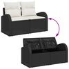 vidaXL Garten-Sofa-Set mit Kissen 5 pcs Schwarz und Weiß Poly Rattan
