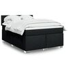 vidaXL Boxspringbett mit Matratze Schwarz 140x190 cm Stoff