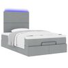 vidaXL Ottoman-Bett mit Matratze & LEDs Hellgrau 120x190 cm Stoff