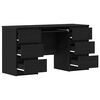 vidaXL Schreibtisch mit Speicher Schwarz Eichen-Optik 140 x 50 x 76 cm
