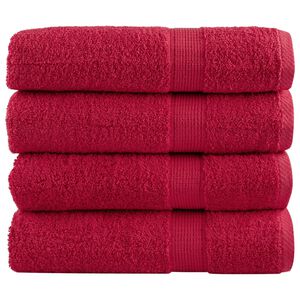vidaXL Premium Badet&uuml;cher SOLUND 4 Stk. Rot 100x150 cm 600 g/m&sup2;