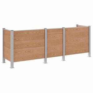 vidaXL M&uuml;lltonnenzaun Braun 315 x 85 x 115 cm Aluminium und WPC