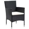 vidaXL Garten Essgruppe mit Kissen 7 pcs Schwarz Poly-Rattan