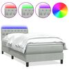 vidaXL Boxspringbett mit Matratze & LED Hellgrau 100x220 cm Samt