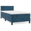 vidaXL Boxspringbett mit Matratze Dunkelblau 80x200 cm Samt