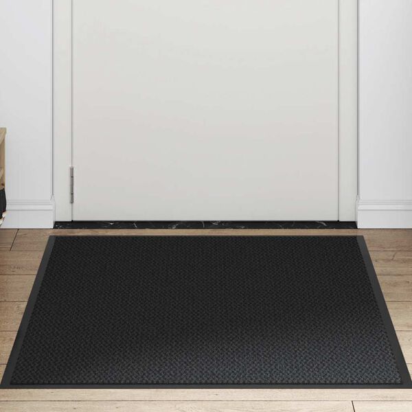 vidaXL Fu&szlig;matte Schwarz 90x120 cm