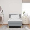 vidaXL Boxspringbett mit Matratze Hellgrau 100 x 200 cm Stoff