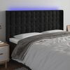 vidaXL LED Kopfteil Schwarz 163x16x118/128 cm Samt