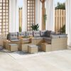 vidaXL Gartensofa-set 12 pcs Beige Poly-Rattan
