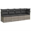 vidaXL 7-tlg. Garten-Sofagarnitur mit Kissen Grau Poly Rattan