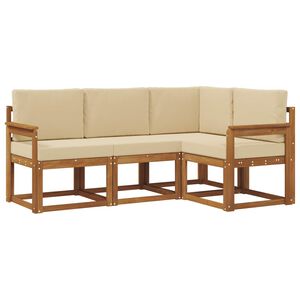 vidaXL Outdoor-Sofagarnitur 4 stk. Natur und Beige