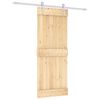 vidaXL Schiebet&uuml;r Nat&uuml;rlich und Wei&szlig; 80 x 210 cm Massivkiefer