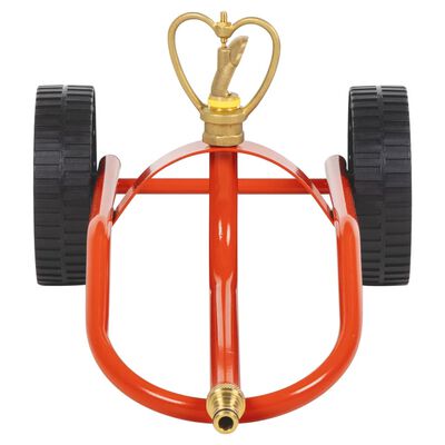 vidaXL Sprinkler-Schlitten mit Rädern und Drehbarem Kopf Rot Stahl