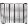 vidaXL 6tlg. Raumteiler Japanischer Stil Klappbar 240 x 170 cm Schwarz