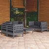 vidaXL 7-tlg. Garten-Lounge-Set mit Kissen Kiefer Massivholz