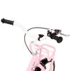 vidaXL Kinderfahrrad mit Frontgep&auml;cktr&auml;ger 12 Zoll Wei&szlig; und Rosa