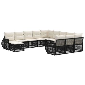 vidaXL Gartensofa-set 12 stk. Schwarz Poly-Rattan