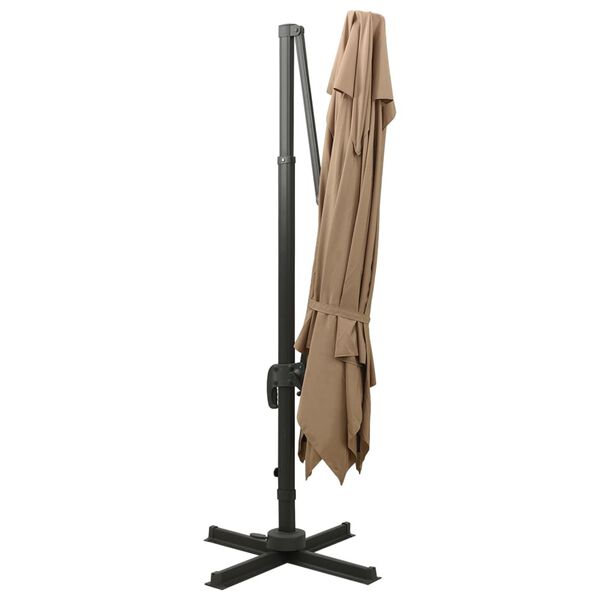 vidaXL Ampelschirm mit Doppeldach 300 x 300 cm Taupe