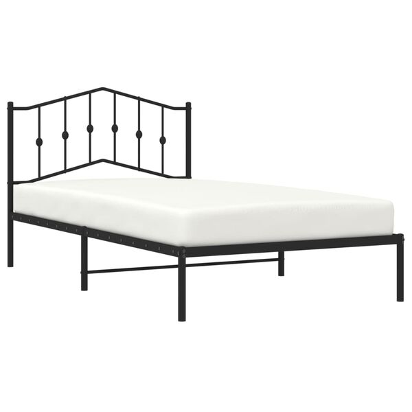 vidaXL Bettgestell mit Kopfteil Metall Schwarz 107x203 cm