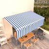 vidaXL Markise Manuell Einziehbar mit Rollo 5x3 m Blau und Wei&szlig;