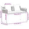 vidaXL Bank Outdoor Schwarz und T&uuml;rkis 117 x 54 x 74,5 cm Poly-Rattan