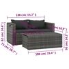 vidaXL 6-tlg. Garten-Lounge-Set mit Polstern Poly Rattan Grau